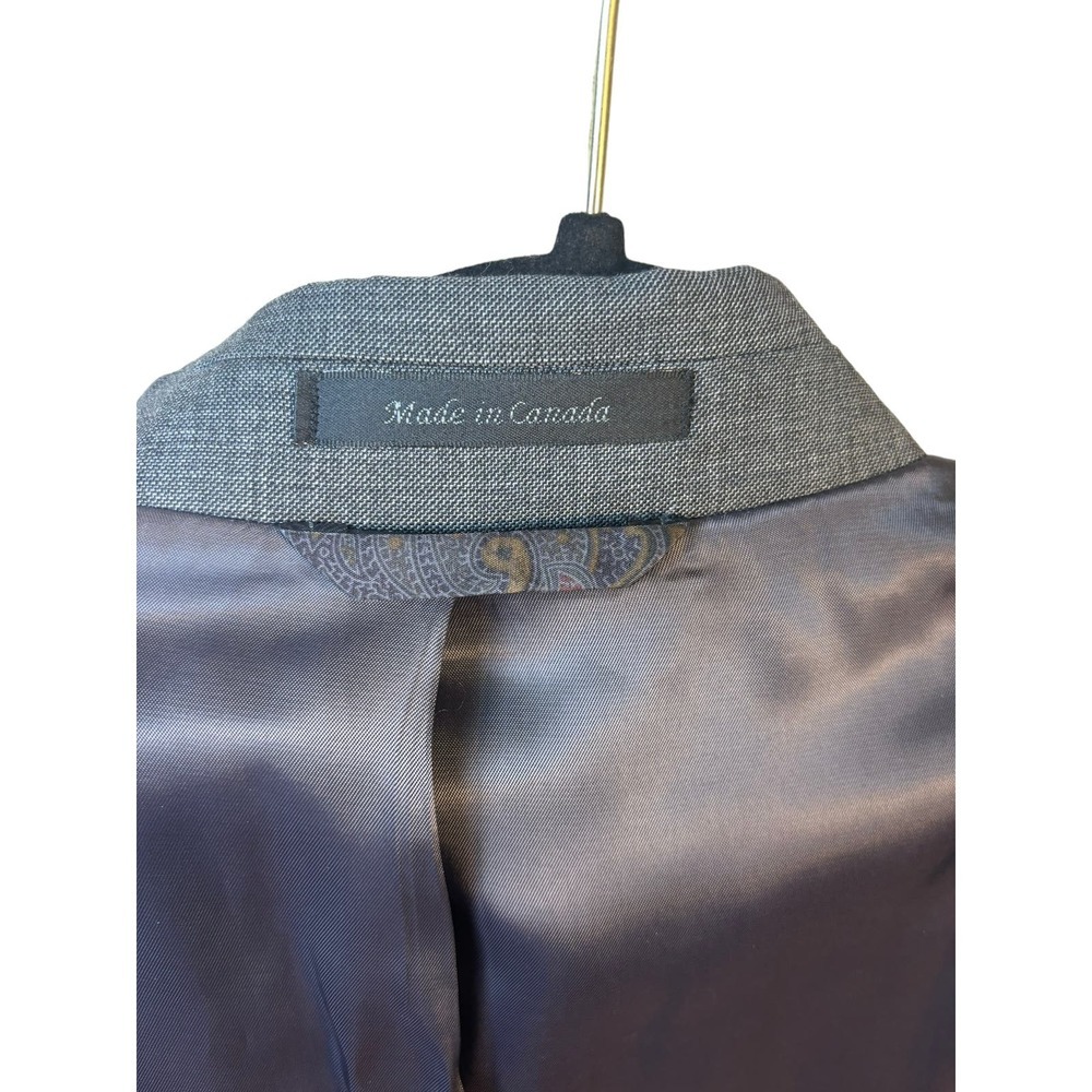 Lauren Ralph Lauren Gray Grey 100% Wool Sport Coat Blazer Suit Jacket Size 44L - Picture 5 of 14